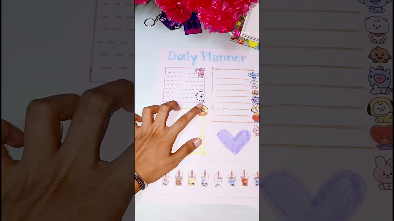 cute daily planner bt21✨|| #cute #diy #bt21 #bts #craft