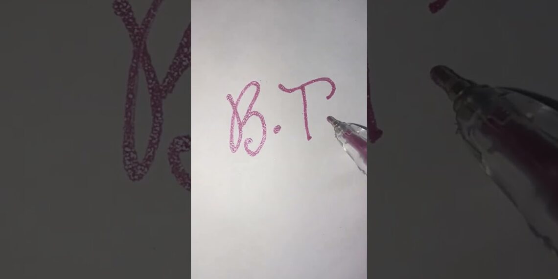 write cursive BTS letters#shorts #viral write cursive BTS letters#shorts #viral