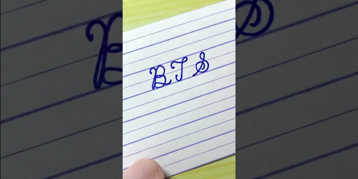 BTS – name in neat and clean cursive writing | Beautiful cursive handwriting | calligraphy