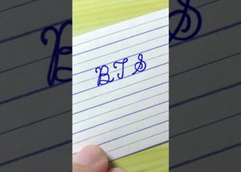 BTS – name in neat and clean cursive writing | Beautiful cursive handwriting | calligraphy