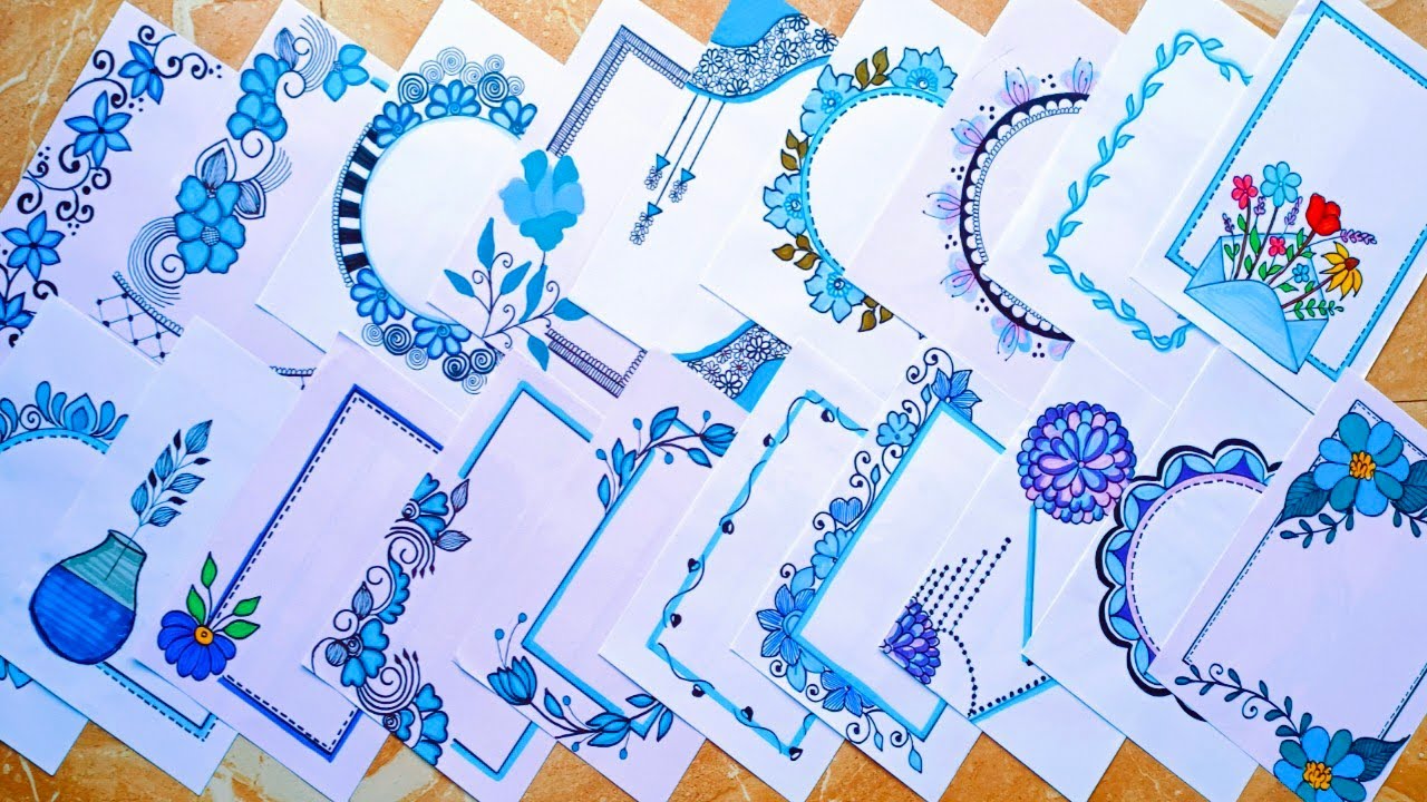 20 BEAUTIFUL BORDER DESIGNS/PROJECT WORK DESIGNS/A4 SHEET/FILE/FRONT PAGE DESIGN FOR SCHOOL PROJECTS