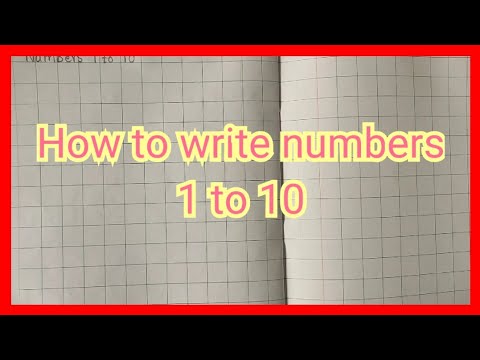 How to write numbers 1 to 10 in square book.