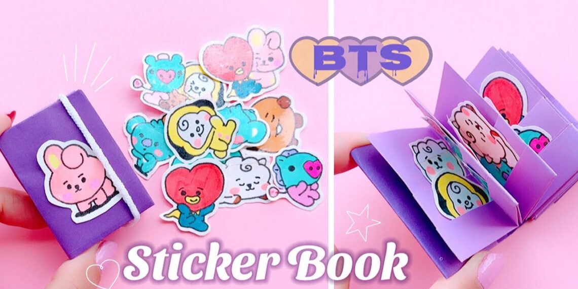 BTS Sticker Book no Glue, no Stapler | Easy way to make Sticker Book #diy