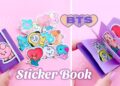 BTS Sticker Book no Glue, no Stapler | Easy way to make Sticker Book #diy