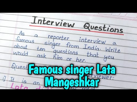 Interview questions to famous singer | interview questions to singer | writing skills interview Qs Interview questions to famous singer | interview questions to singer | writing skills interview Qs