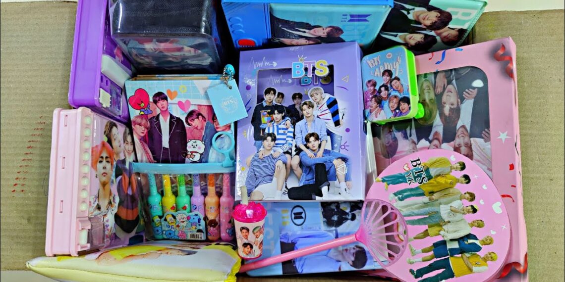 latest bts stationery collection, bts pencil case, magic pen, pencil collection, pouch, bts eraser