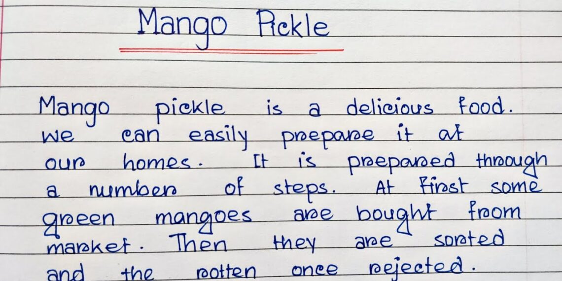How to describe a Process on Mango Pickle in English |Processing Writing in English||