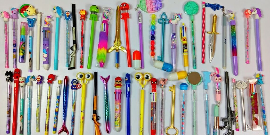 Collection of Unique Style Pen & Pencils – Doraemon Pen, BTS Pen, Avengers Pen, Batman Pen, Gun Pen