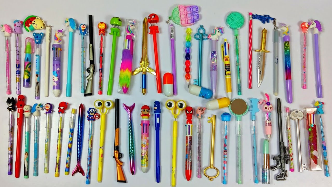 Collection of Unique Style Pen & Pencils – Doraemon Pen, BTS Pen, Avengers Pen, Batman Pen, Gun Pen