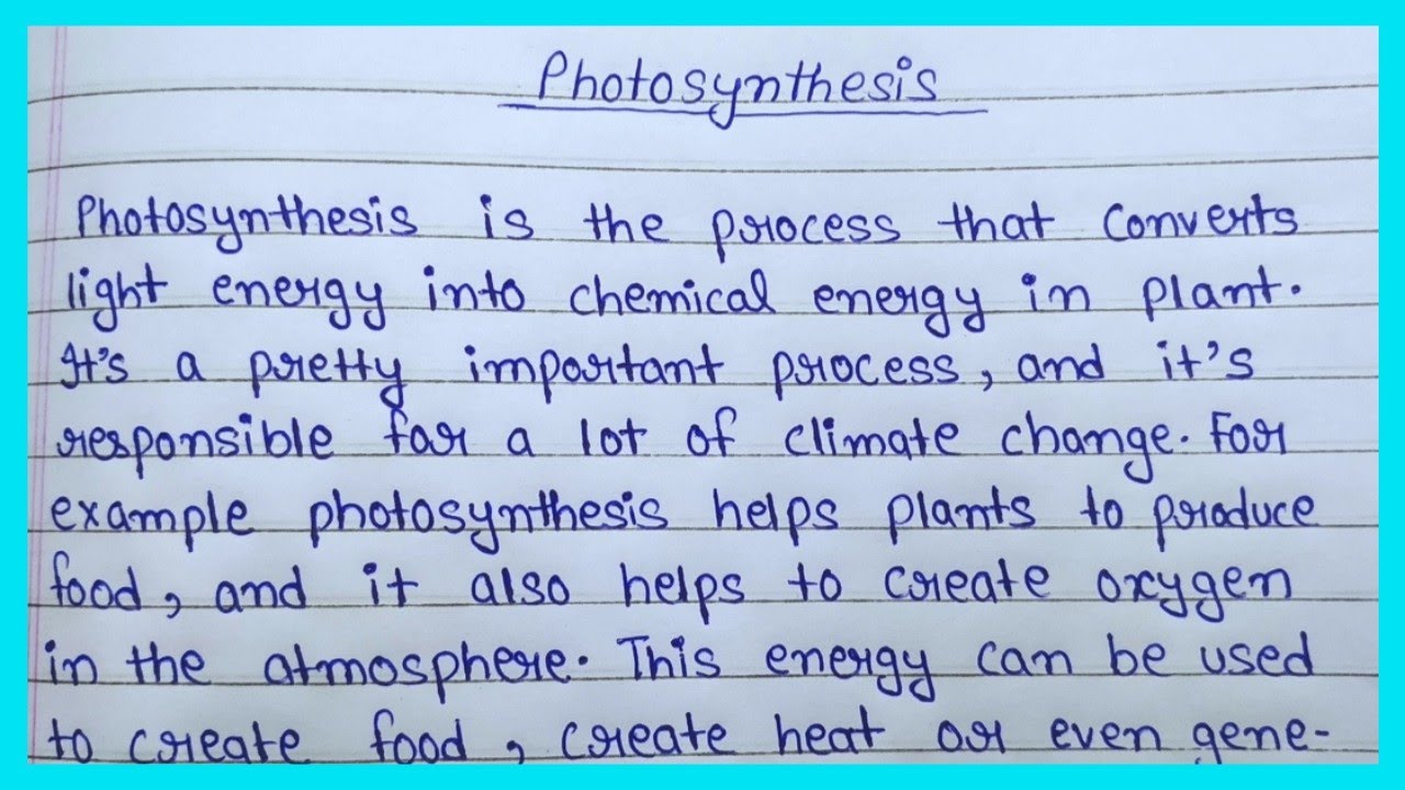 Essay On Photosynthesis In English||Paragraph writing||English Essay Writing Essay On Photosynthesis In English||Paragraph writing||English Essay Writing