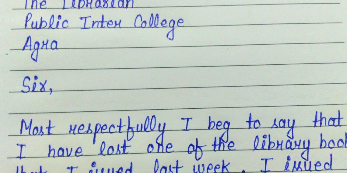 Write an application to librarian for lost library book | Application writing