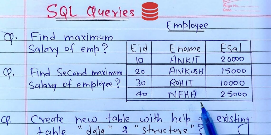 Top SQL Queries for Interview | Must Do SQL Interviews Queries