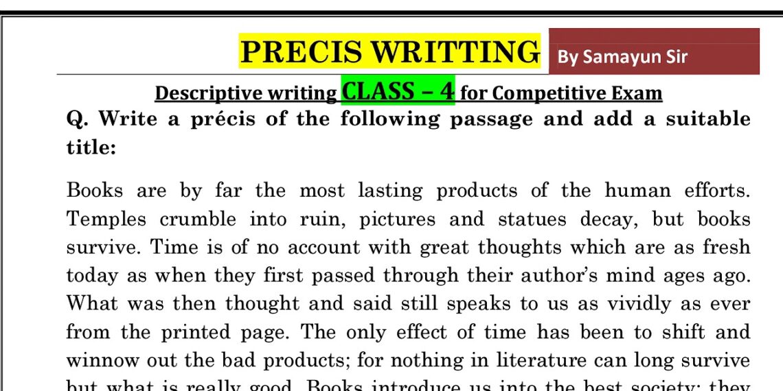 PRECIS WRITING
