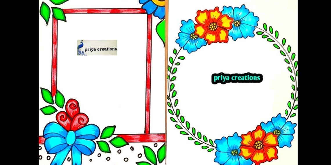 2 Border Designs/Beautiful Border design for project/Project work designs/Assignment/Flower Drawing