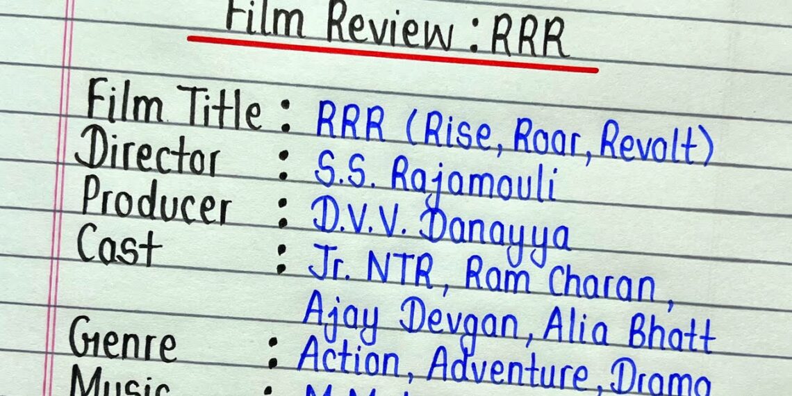 Film review writing || Film review- RRR || Film review writing class 12 || Movie review