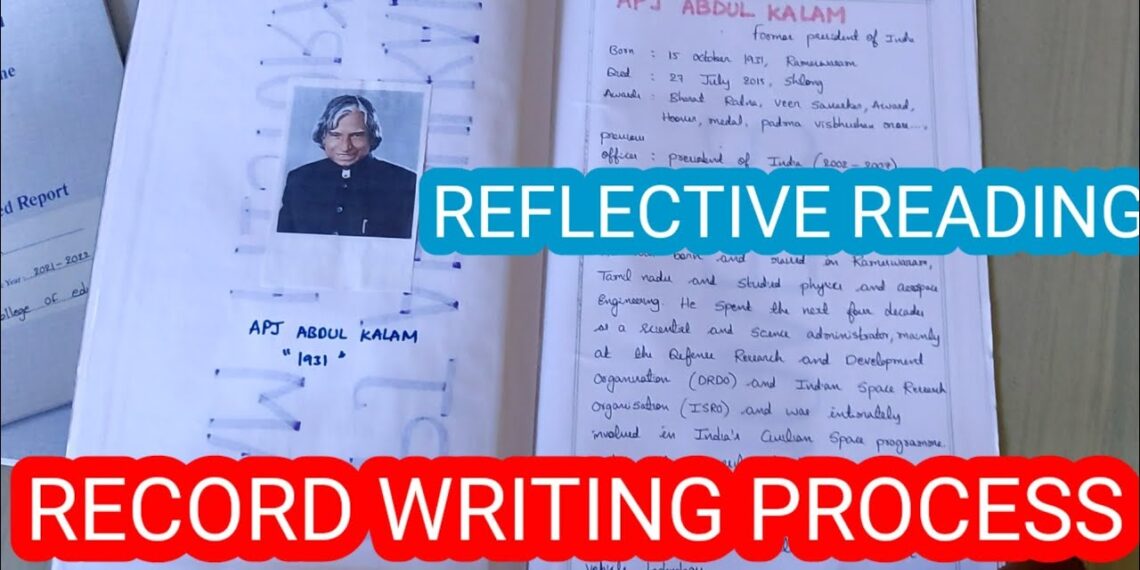 REFLECTIVE READING RECORD WRITING PROCESS | Reflective Reading Record Process B.ed Record Writing