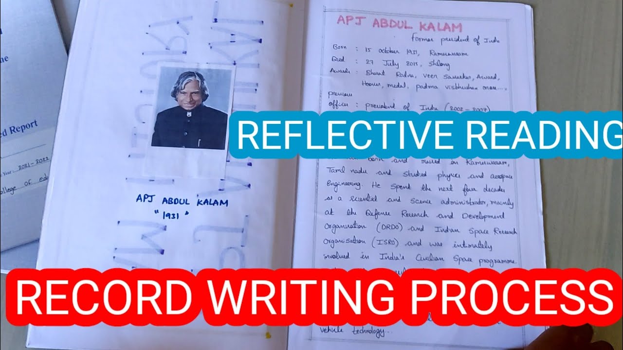 REFLECTIVE READING RECORD WRITING PROCESS | Reflective Reading Record Process B.ed Record Writing REFLECTIVE READING RECORD WRITING PROCESS | Reflective Reading Record Process B.ed Record Writing