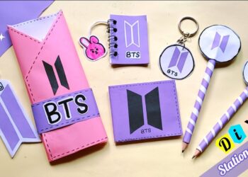 (Day-6)How to make BTS Stationery set at home /DIY handmade stationery set /BTS Stationery