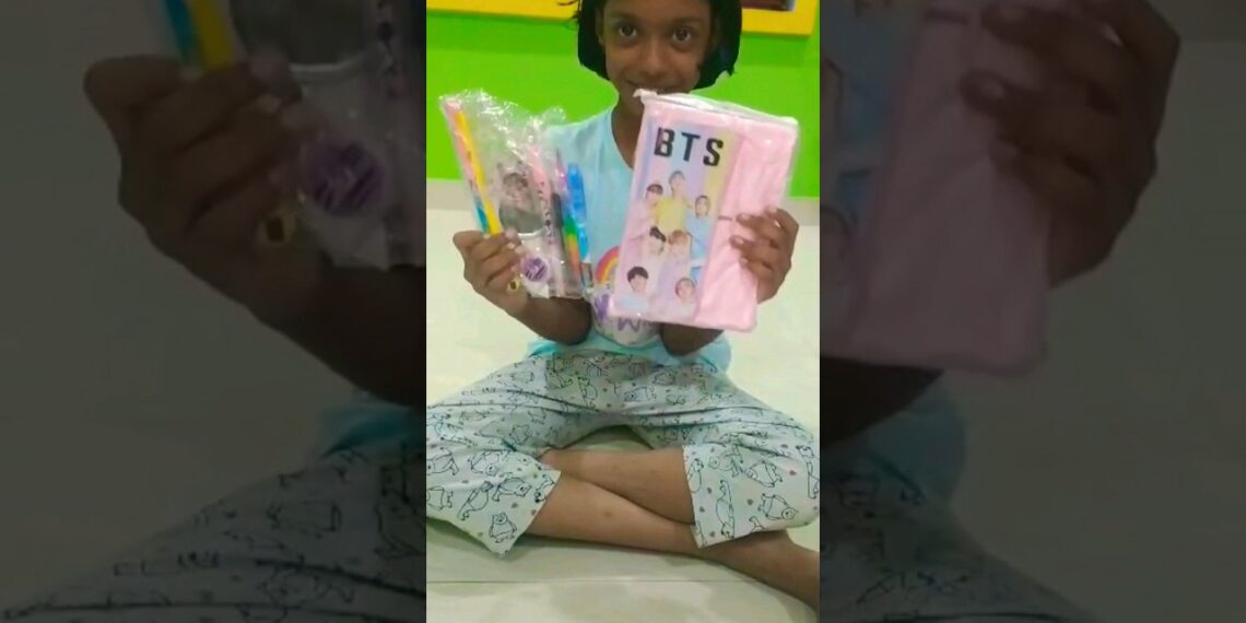 unboxing BTS Black pink stationery set for girls from Amazon #shorts #funny #kids #bts