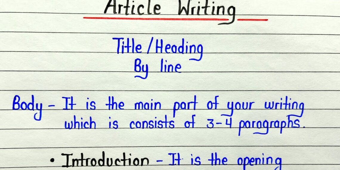 Article writing format || How to write article in english