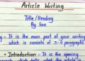Article writing format || How to write article in english Article writing format || How to write article in english