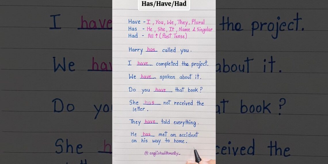 Have/Has/Had usage 💯👩‍🏫✅️ #english #education #grammar #englishtips
