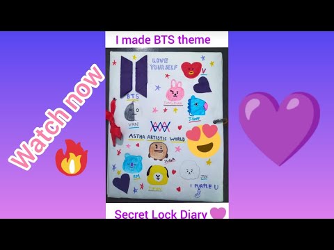 💜💜Made BTS theme Secret Lock Diary/notebook😍|| Who’s ur Bias in BTS ? #shorts #art #army #bts #asmr