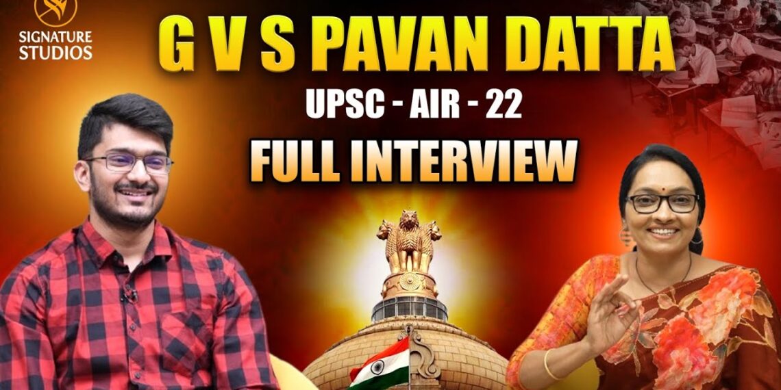 GVS PAVAN DATTA – UPSC AIR22 | FULL INTERVIEW | JOURNALIST ANJALI | Signature Studios GVS PAVAN DATTA – UPSC AIR22 | FULL INTERVIEW | JOURNALIST ANJALI | Signature Studios