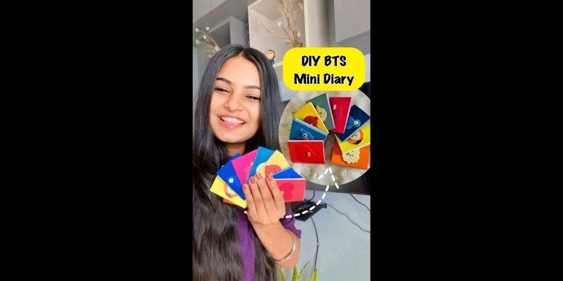 DIY BTS Mini Diary 😱 #crafteraditi #youtubepartner #shorts #youtubeshorts #diy #bts @CrafterAditi