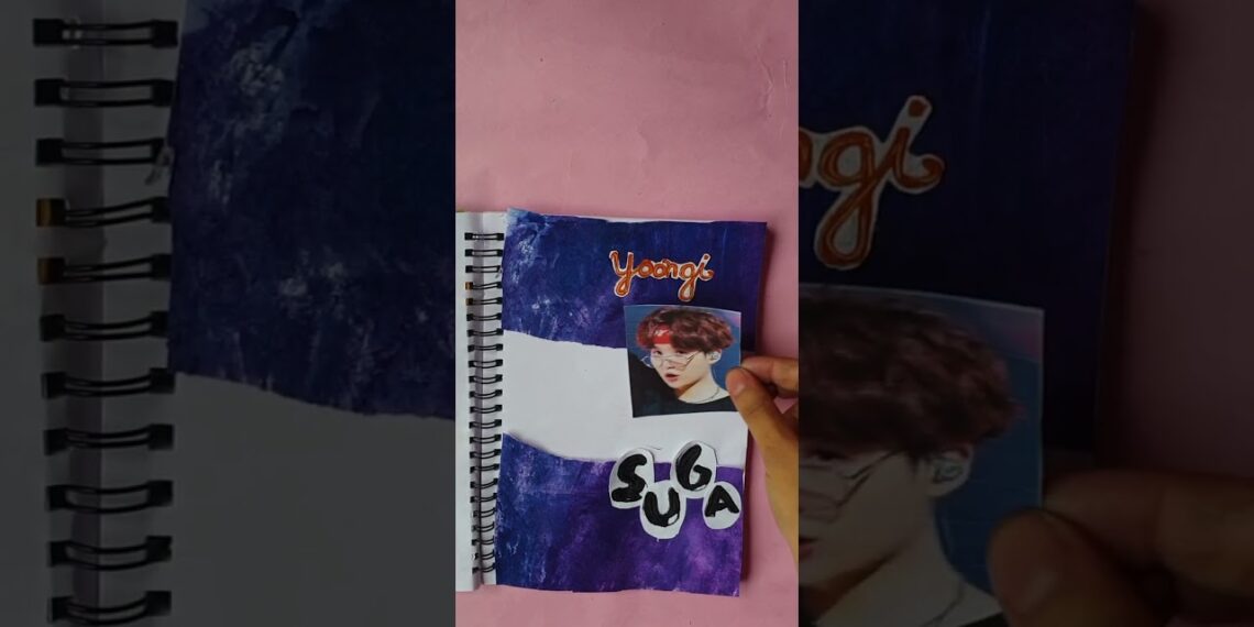 BTS Suga Journal Idea 💜 #BTS #btsarmy #btsjournal #journaling #CrafterMotherandDaughter #shorts