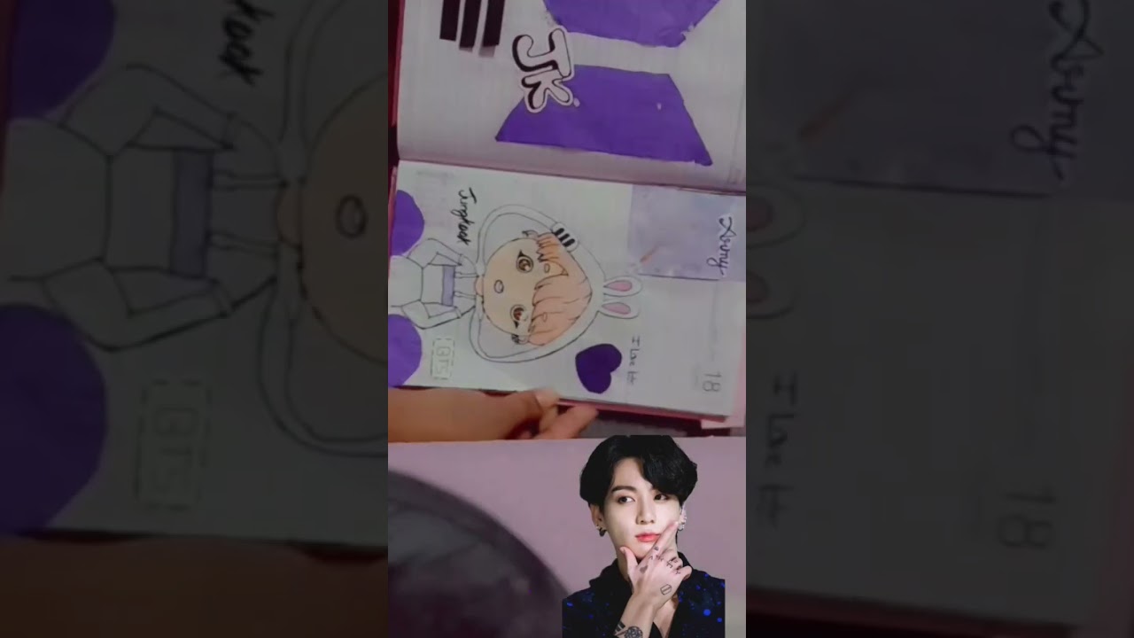 my diary with jungkook 🤠💜 soo, good #shorts #bts #jungkook #journal #purple