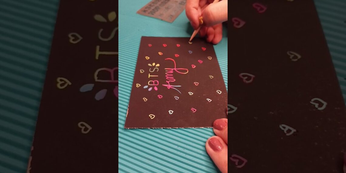 BTS Army ⟬⟭💜 Asmr Scratch Paper Card 8/10 Day #shorts
