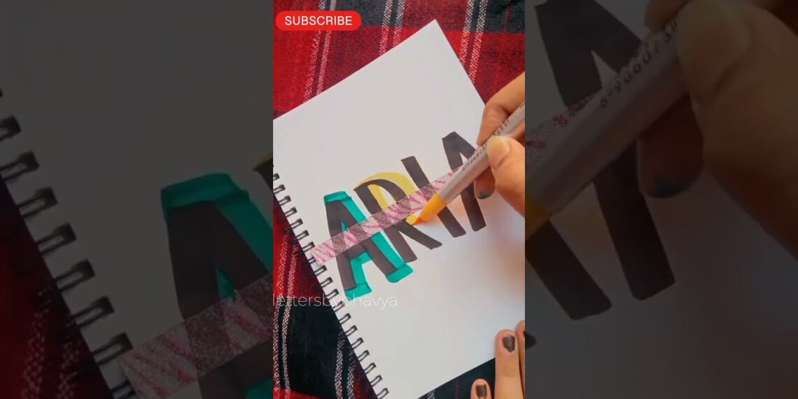 Lettering ‘ARIA’|| brush lettering||quotes #art #shorts #viral #trending #youtubeshorts #bts #v #rm
