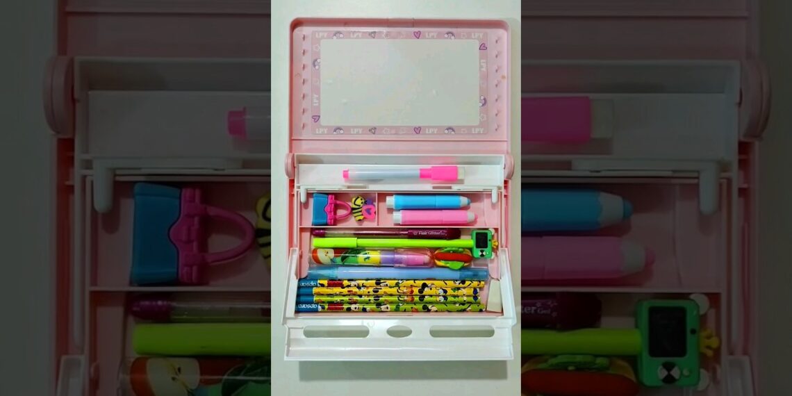 BTS Pencil Case With Book Stand & White Board, Geometry Box #filling #stationery #schoolsupplies