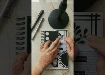 🖤 black theme journal🖤 journal with diy supplies #journal #black #bts#journal spread