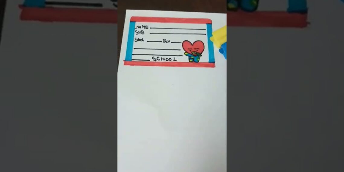 DIY notebook stickers…. back to school crafts…. #youtubeshorts #bts #diy #jiyascreativecorner