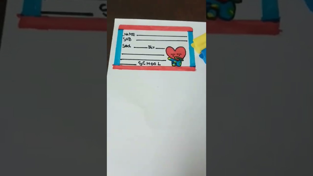 DIY notebook stickers…. back to school crafts…. #youtubeshorts #bts #diy #jiyascreativecorner