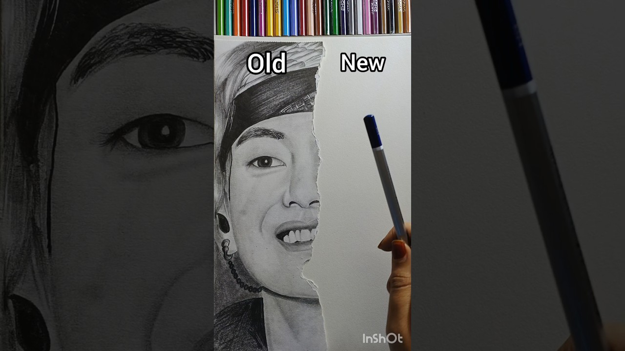 I ruined 😭 my drawing for this…BTS💜 ✨V✨ #shorts #bts #youtubeshorts