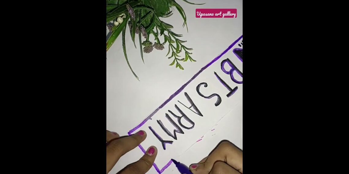 colouring calligraphy using brush pens #bts do like/share/subscribe {upasana art gallery}