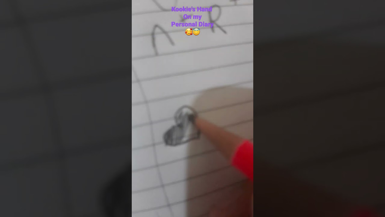 Drawing jungkook hand on personal diary 💜 #Bts#Jkhand#toomuchfun|Sister’s creation|