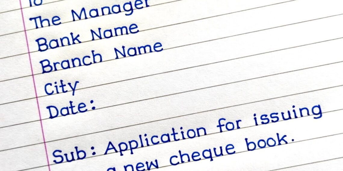 How To Write An Application For New Cheque Book | New Cheque Book Application In English |