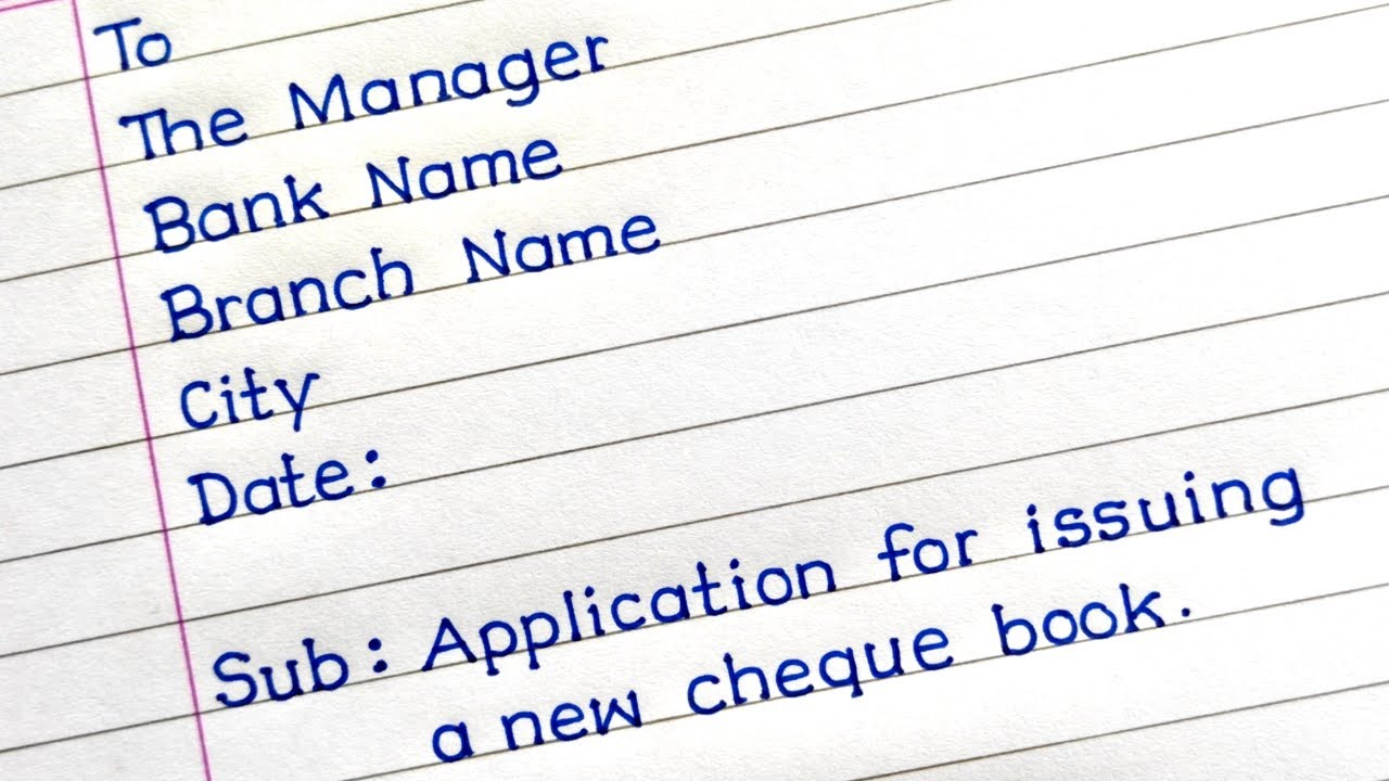 How To Write An Application For New Cheque Book | New Cheque Book Application In English | How To Write An Application For New Cheque Book | New Cheque Book Application In English |