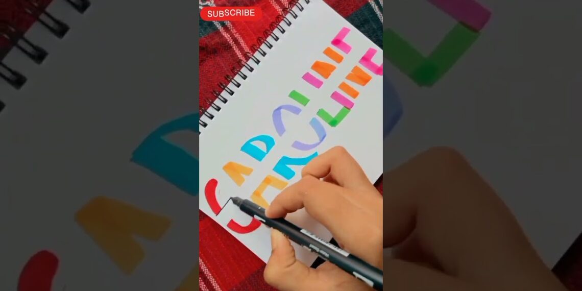 hi CAROLINE ✨|| Brush lettering|| diy #shorts  #caroline #satisfying #art #bts #lettering #quotes#v