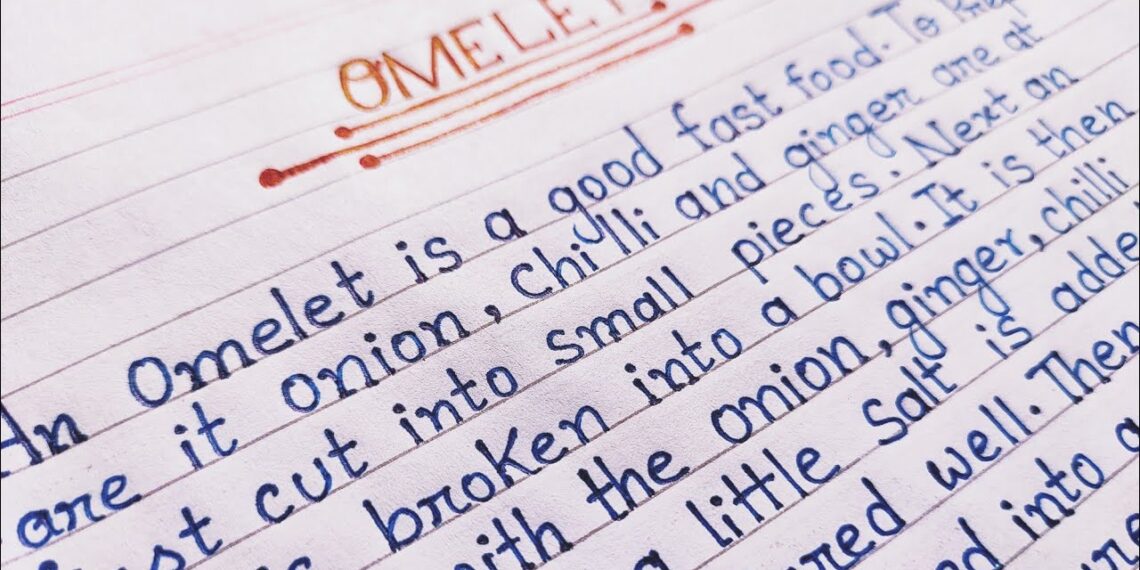 Processing Writing Of OMELET// How To Make Omelet// Handwriting//