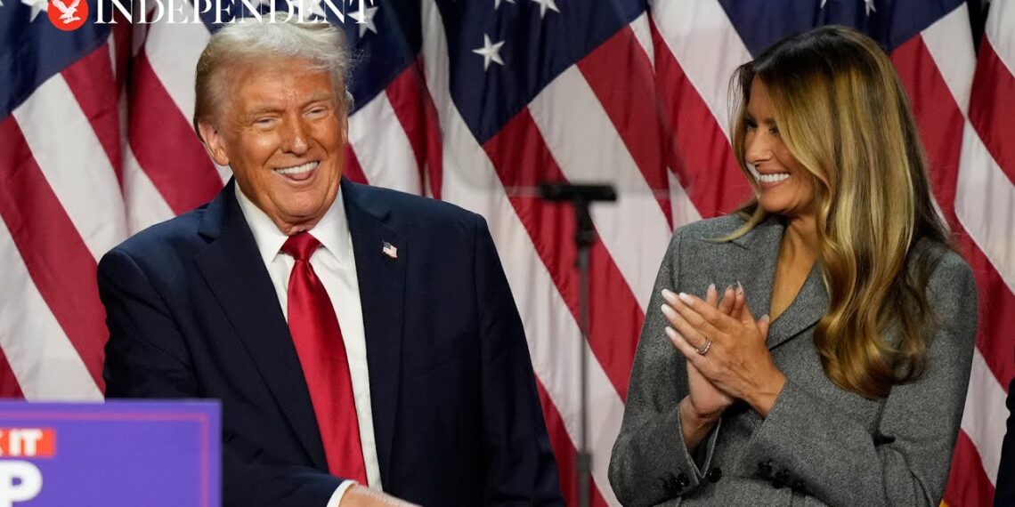 Trump thanks ‘bestselling author’ Melania as couple embrace onstage