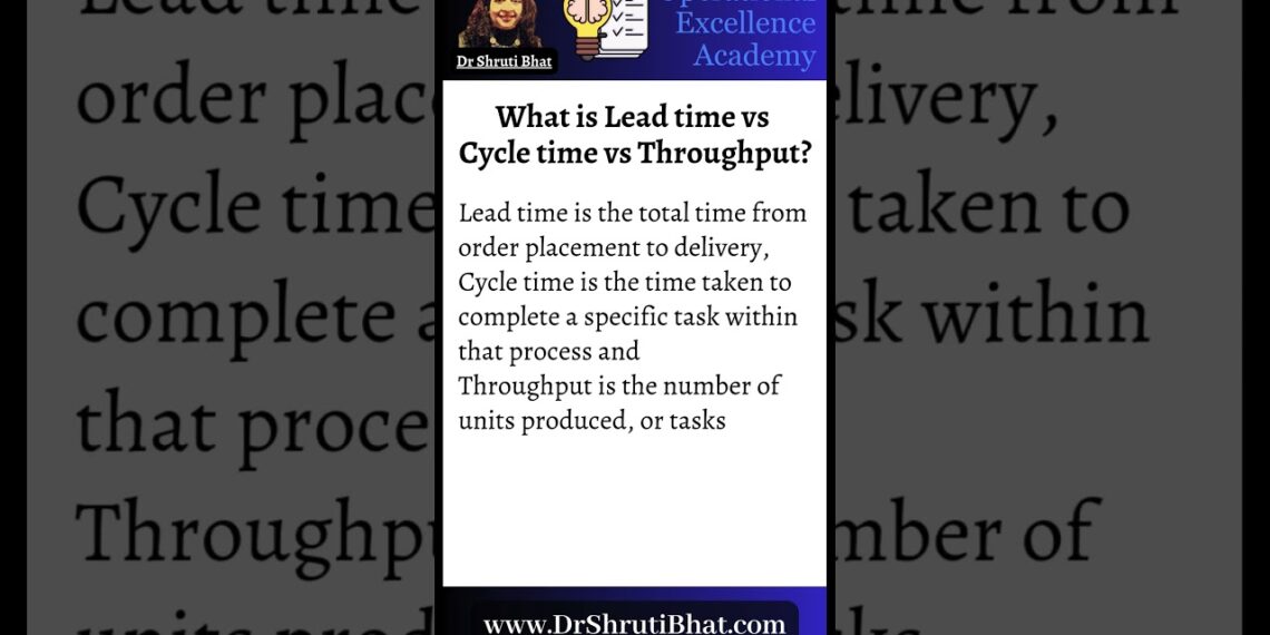 What is Lead time vs Cycle time vs Throughput?