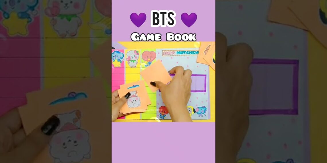 Diy BT21 game Book | How to make BTS game Book | 5 game in one book #shorts #ytshorts #bts #bt21