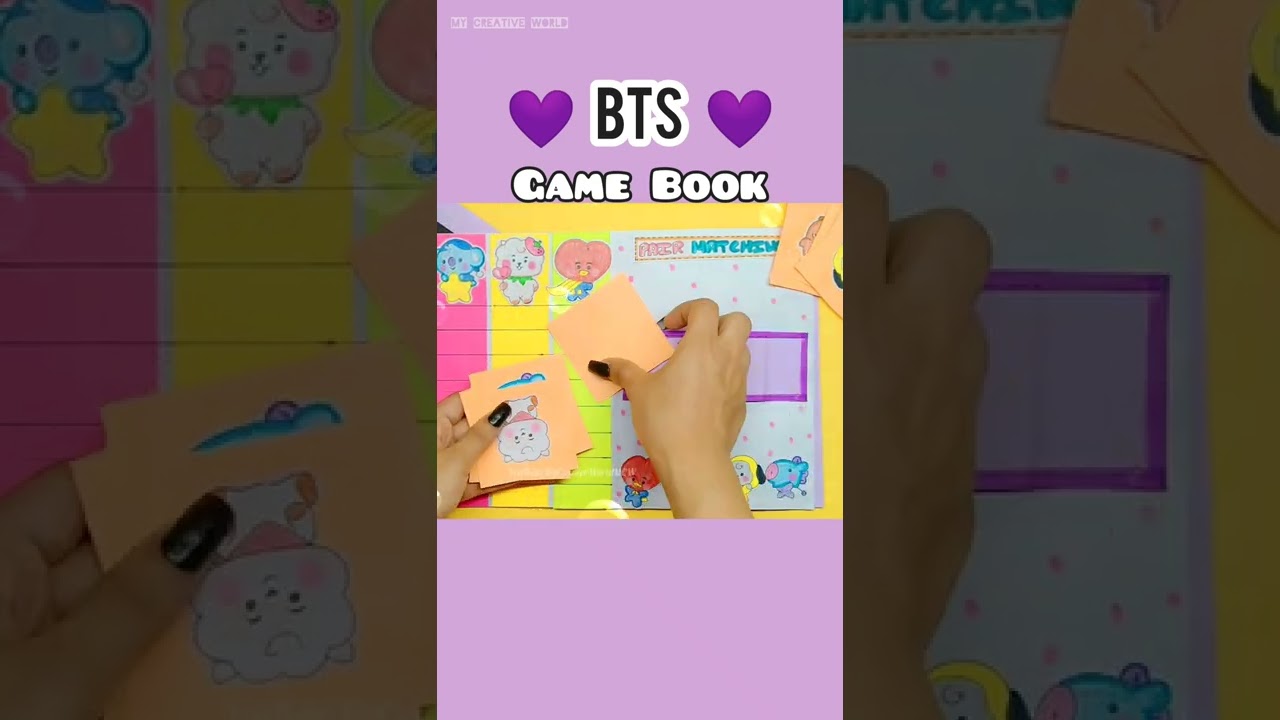 Diy BT21 game Book | How to make BTS game Book | 5 game in one book #shorts #ytshorts #bts #bt21
