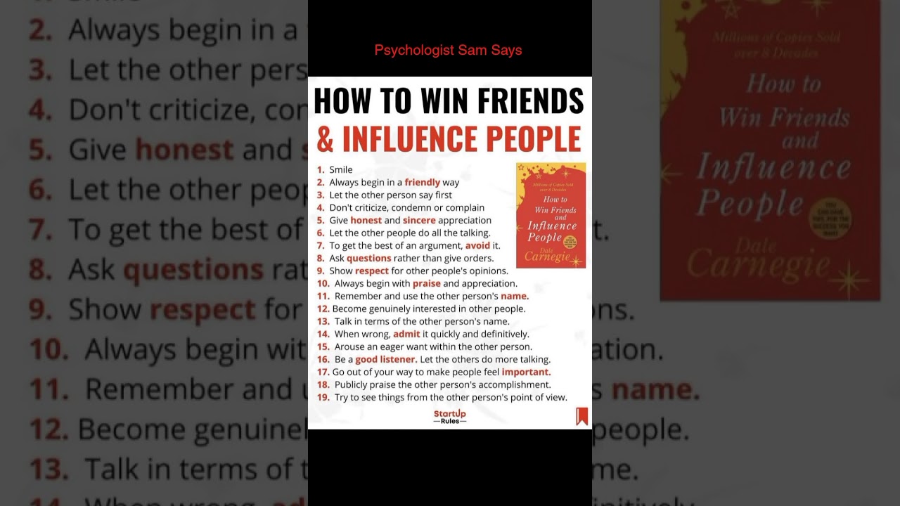Psychologist Sam Says | Influence Others and Win Friends Psychologist Sam Says | Influence Others and Win Friends