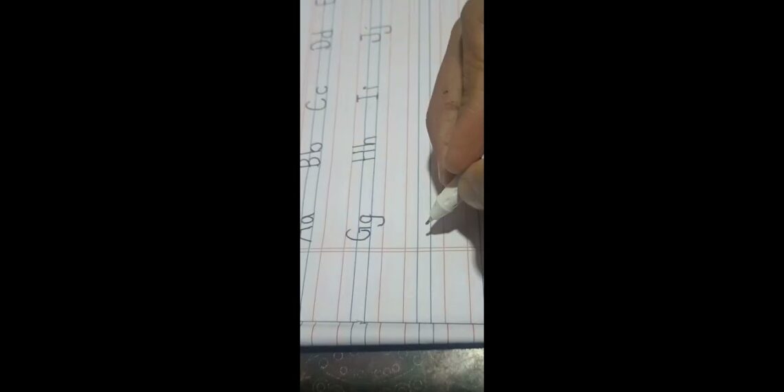 How to write the alphabet in book.
